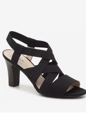 NIB Life Stride Charlotte High Heel Sandals Black 7